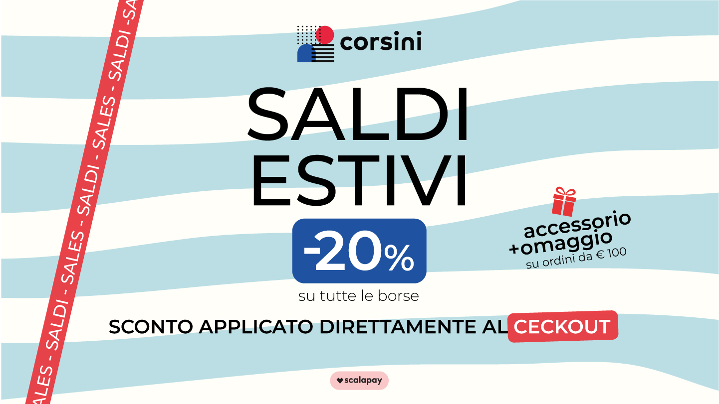 sconti estivi corsini -20% su tutte le borse